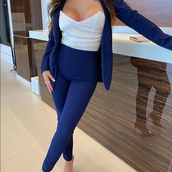 Fashion Nova Pants & Jumpsuits Fn New Navy Blazer And Pant Suit